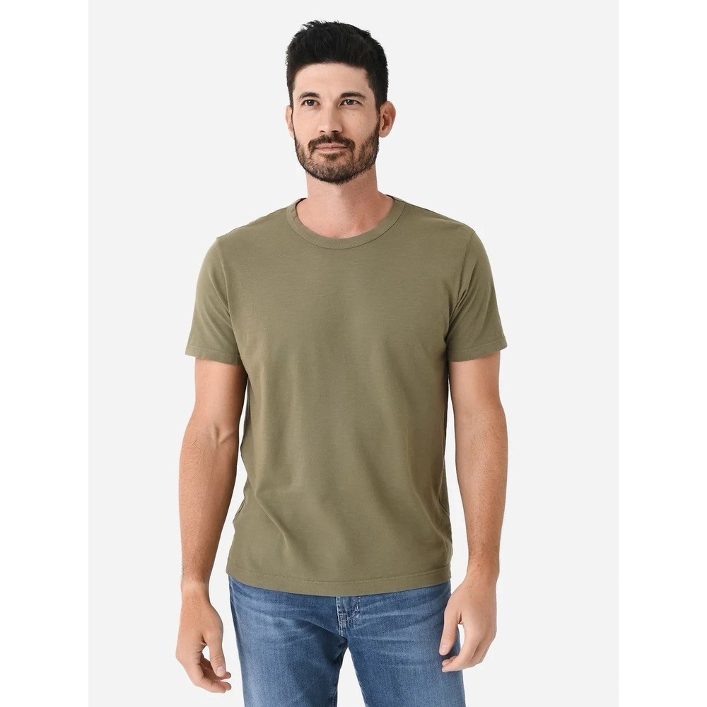 Buck Mason Men's Slub Classic Tee Medium Brown Cotton Crewneck Casual Top USA